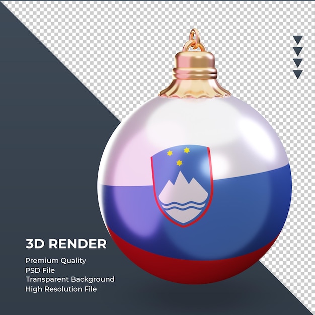 PSD 3d weihnachtskugel slowenien flagge rendering linke ansicht