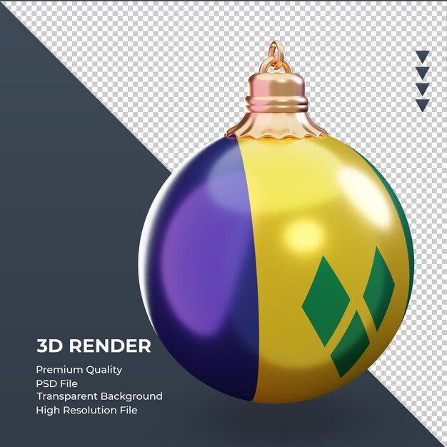 3d weihnachtskugel st. vincent und die grenadinen flagge rendering linke ansicht