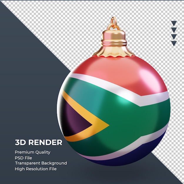 3d weihnachtskugel südafrika flagge rendering linke ansicht