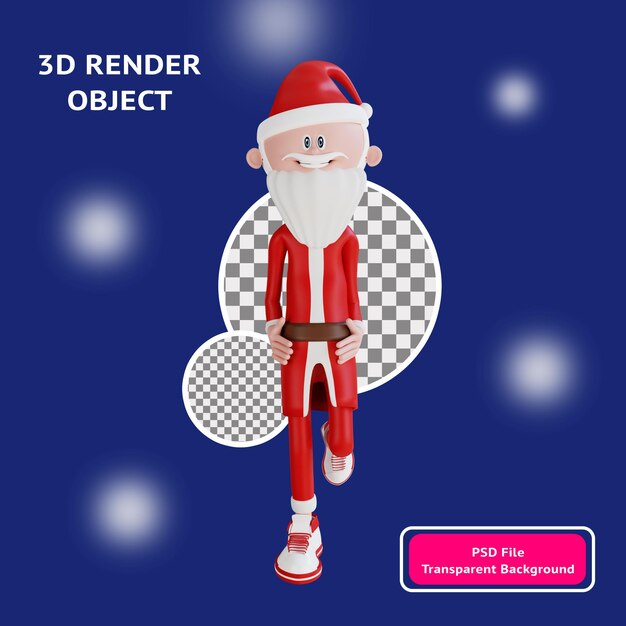 3d weihnachtsmann charakter stilvolle pose illustration objekt gerendert