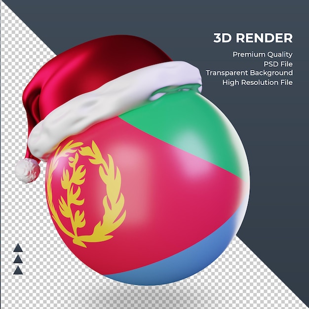 PSD 3d weihnachtsmannmütze eritrea flagge rendern rechte ansicht