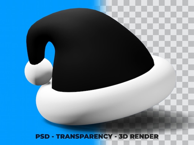 3d weihnachtsmütze mit transparentem hintergrund