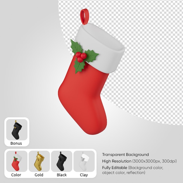 3d weihnachtssocke