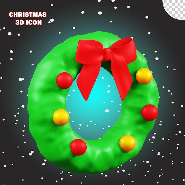 3d-weihnachtssymbol kranz hintergrund transparentes png