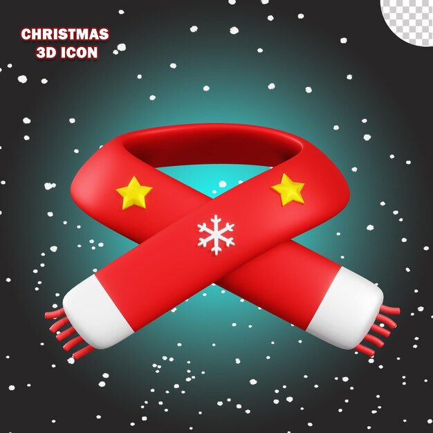 3D-Weihnachtssymbol Schal Hintergrund transparentes PNG