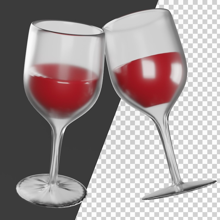 PSD 3d weinglas