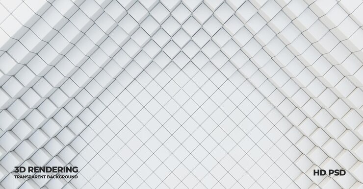 PSD 3d weiße wandfliesen abstrakt quadrat technischer hintergrund