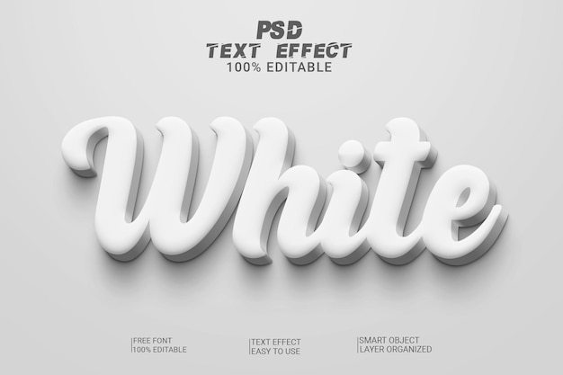 PSD 3d weißer psd-texteffektstil editierbar