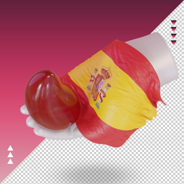 PSD 3d-weltblutspendetag spanien-flagge, die die rechte ansicht wiedergibt