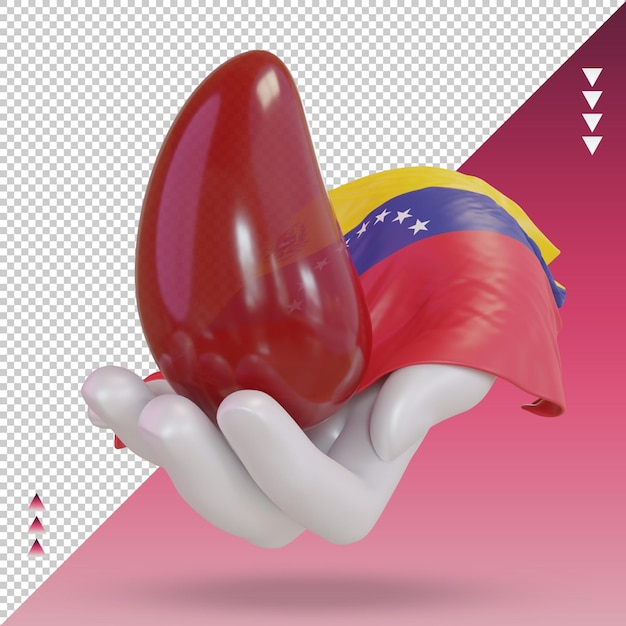 3d-weltblutspendetag venezuela-flagge, die vorderansicht wiedergibt