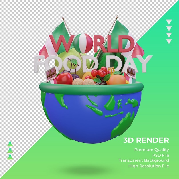 3d-welternährungstag italien rendering vorderansicht