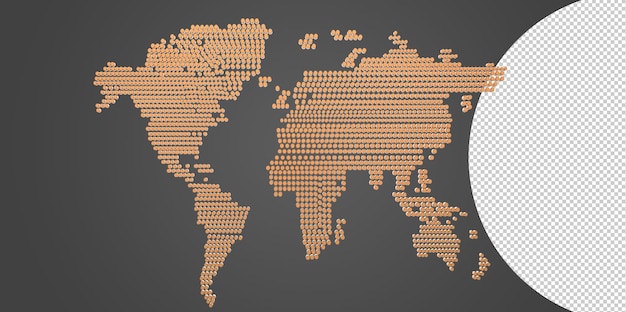 3D-Weltkarte Globus Transparentes PNG