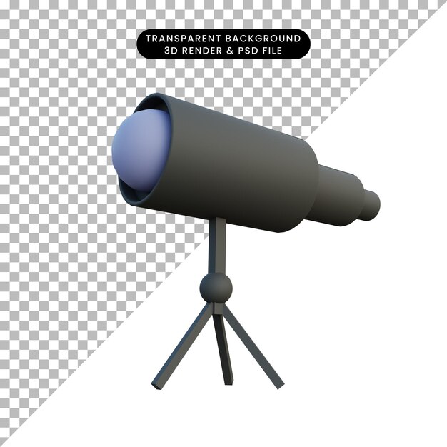 3D-Weltraum-Fernglas-Illustration