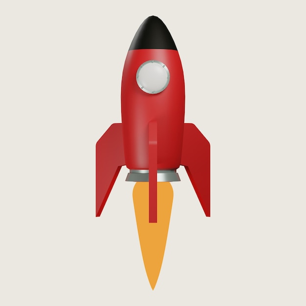 3D-Weltraumraketen-Illustrationssymbol