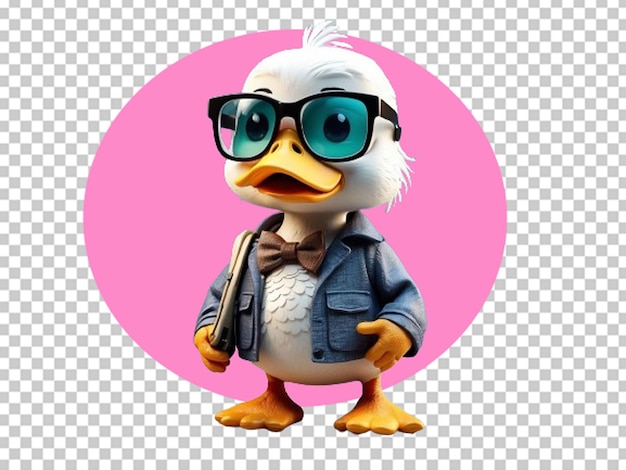 PSD 3d wenig seit ente mit brille.