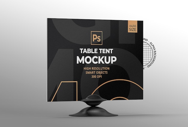 3D-Werbe-Tischzelt-Mockup-Vorlage für Restaurants und Branding.
