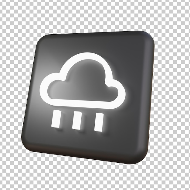 3D-Wetter regnerisch Symbol Zeichen Wolke regnerischen Sturm Temprature illustraton schwarz Thema