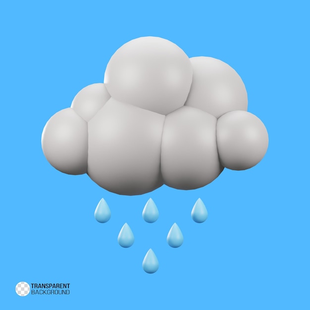 3D-Wetter-Symbol Wolke und Regen