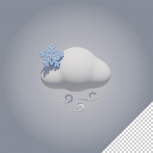 3d-wettersymbol schnee und wind