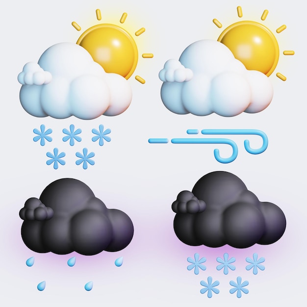 PSD 3d-wettersymbolpaket