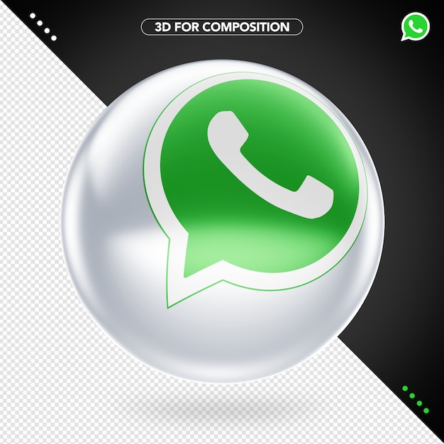 3d whatsapp logo