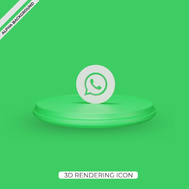 3d-whatsapp-rendersymbol isoliert
