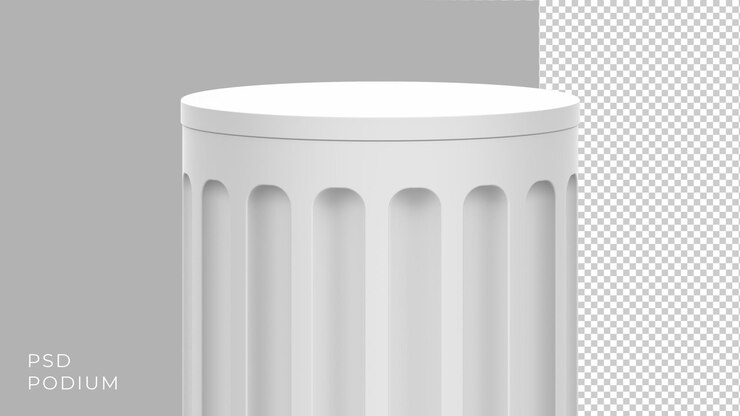 PSD 3d white architectural column podium