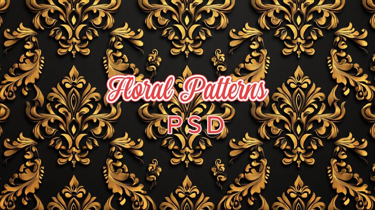 PSD 3d white damask pattern background