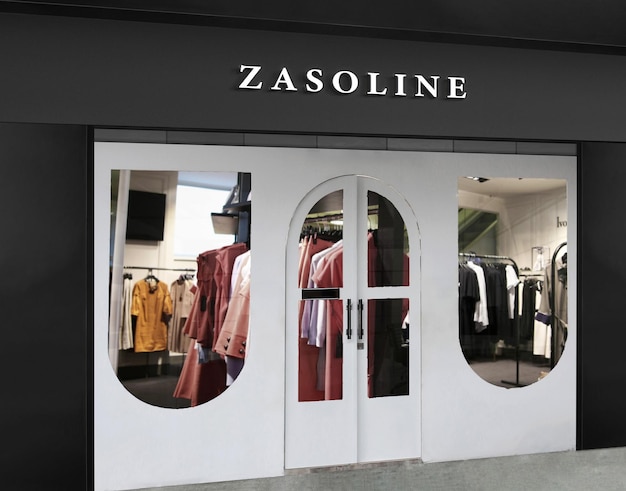 3D White Logo Mockup Fassadenschild