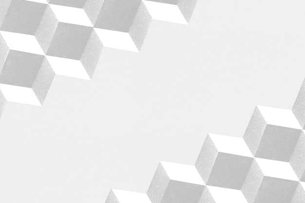 3d white paper craft cubic patterned background
