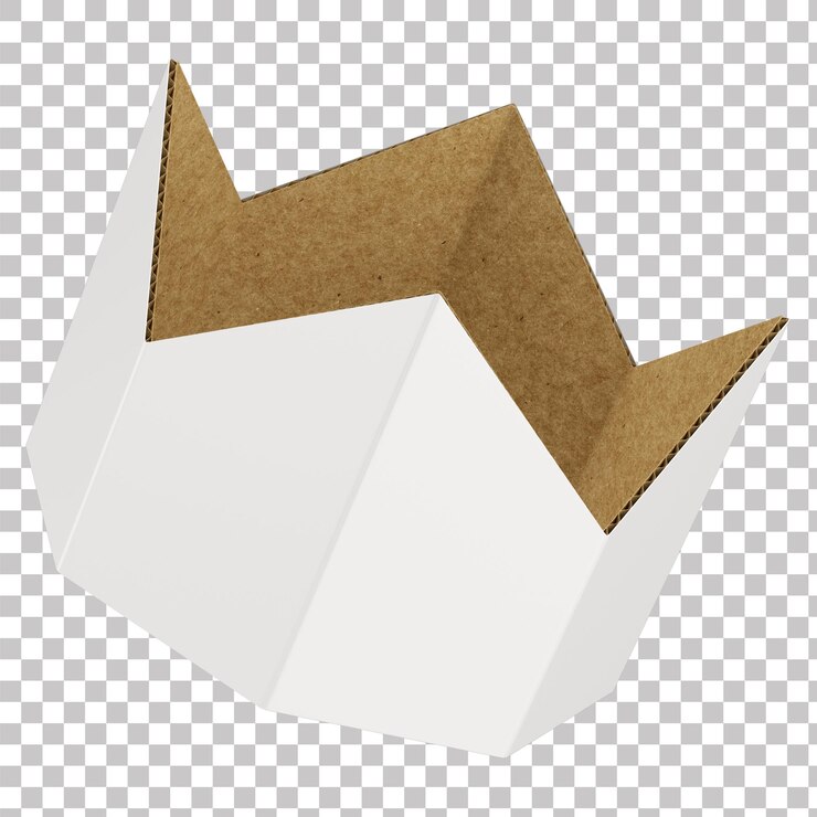 PSD 3d white paper crown for kids imagination and play with transparent background