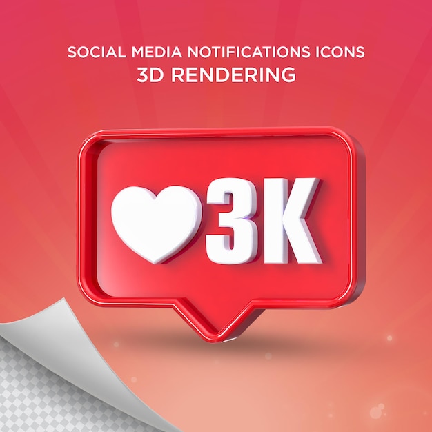 3d wie 3k instagram hochglanz-rendering premium psd