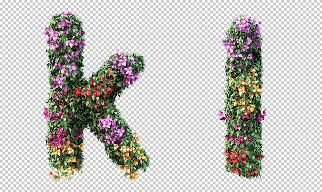 3D-Wiedergabe des Bougainvillea-Alphabets