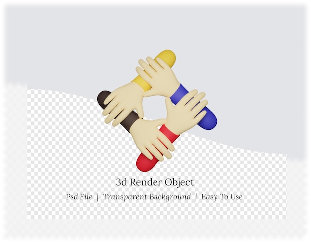 3D-Wiedergabe von Händen, die Hände halten