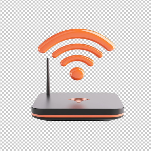 3D Wifi Router Icon Tecnología de red digital Conexión inalámbrica a Internet Datos web para el hogar velocidad rápida