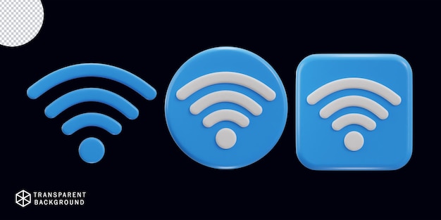 3d wifi wireless network icon set