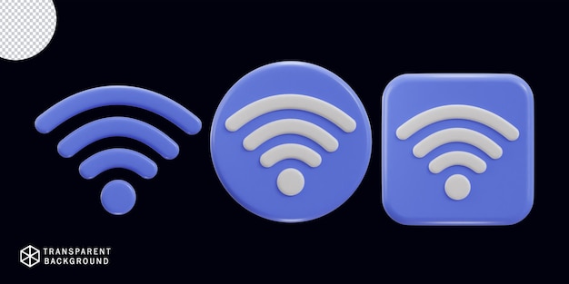 3d wifi wireless network icon set