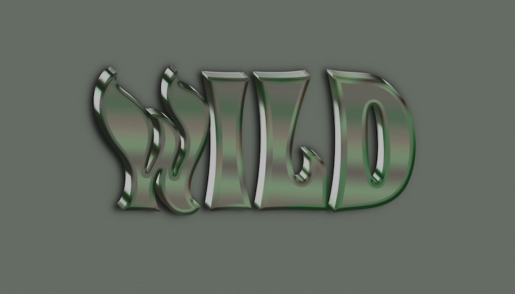 PSD 3d wild text editável modelo de efeito de texto psd