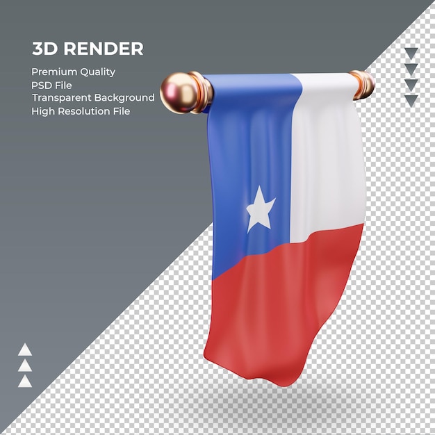 3d wimpel chile flagge rendering linke ansicht