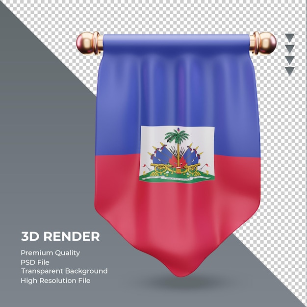 3d wimpel haiti flagge rendering vorderansicht