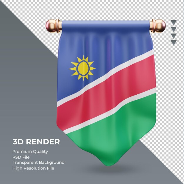 3d wimpel namibia flagge rendering vorderansicht