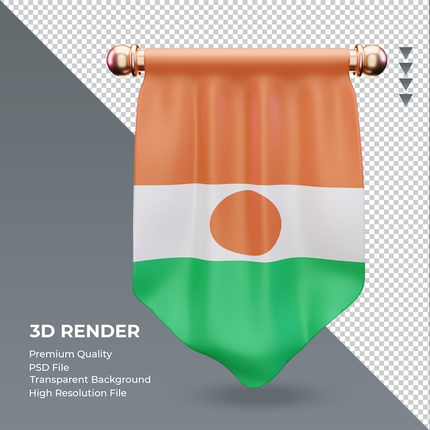 3D Wimpel Niger Flagge Rendering Vorderansicht