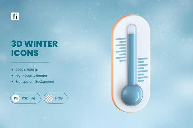 PSD 3d-winter-illustrationsthermometer