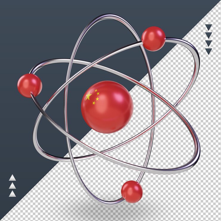 PSD 3d-wissenschaftstag china-flagge, die rechte ansicht rendert