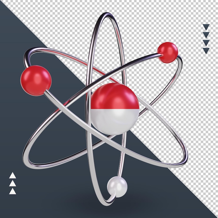 PSD 3d-wissenschaftstag indonesien flagge rendering linke ansicht