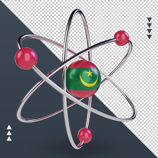 PSD 3d-wissenschaftstag mauretanien flagge rendering linke ansicht