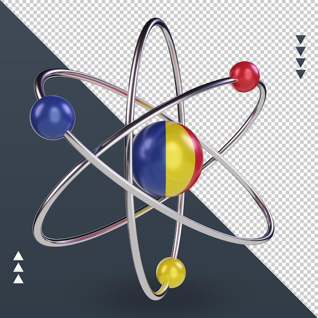3d-wissenschaftstag rumänien flagge rendering linke ansicht