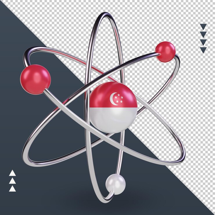 PSD 3d-wissenschaftstag singapur flagge rendering linke ansicht