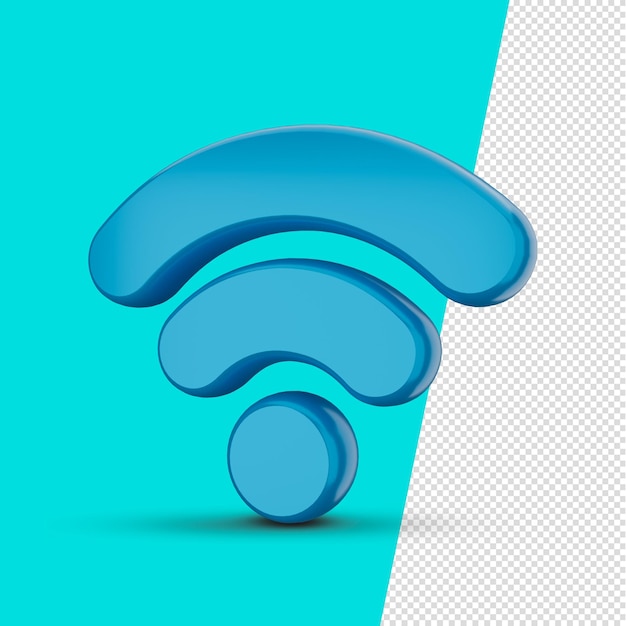 3D-WLAN-Symbol mit durchsichtigem Hintergrund