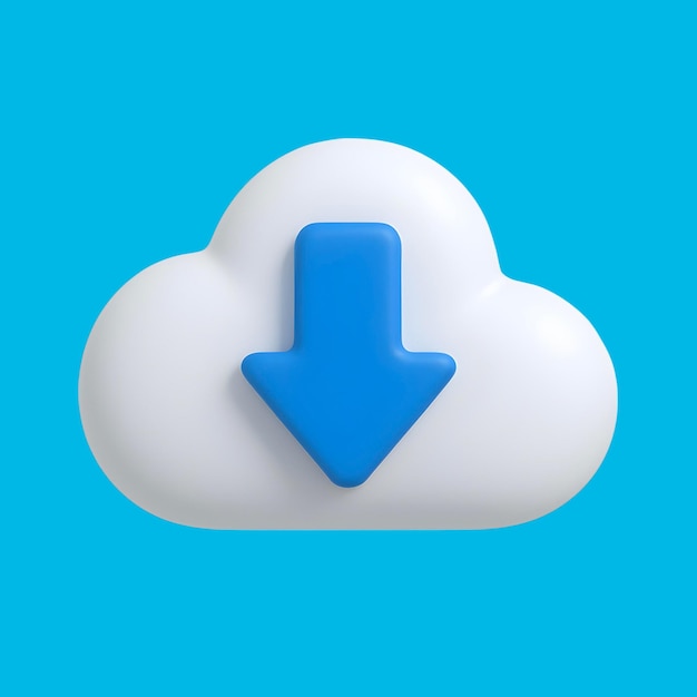 3D-Wolken-Download-Symbol